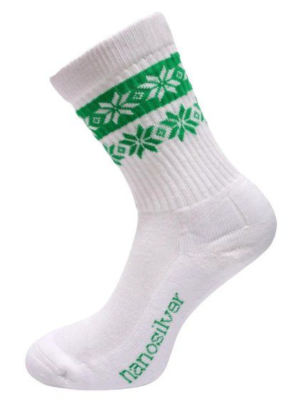 Zimní ponožky thermo SNOW bílá/zelená